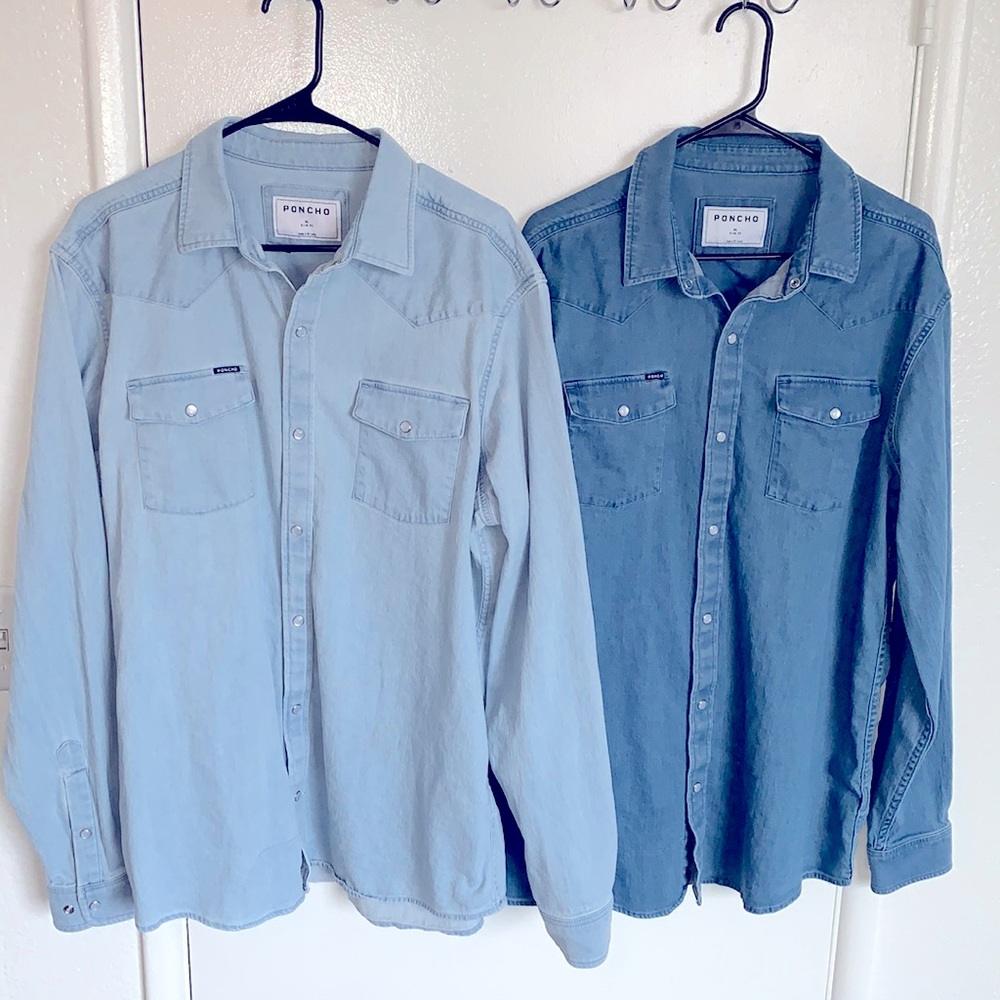 Bundle Mens Western Poncho button down XL